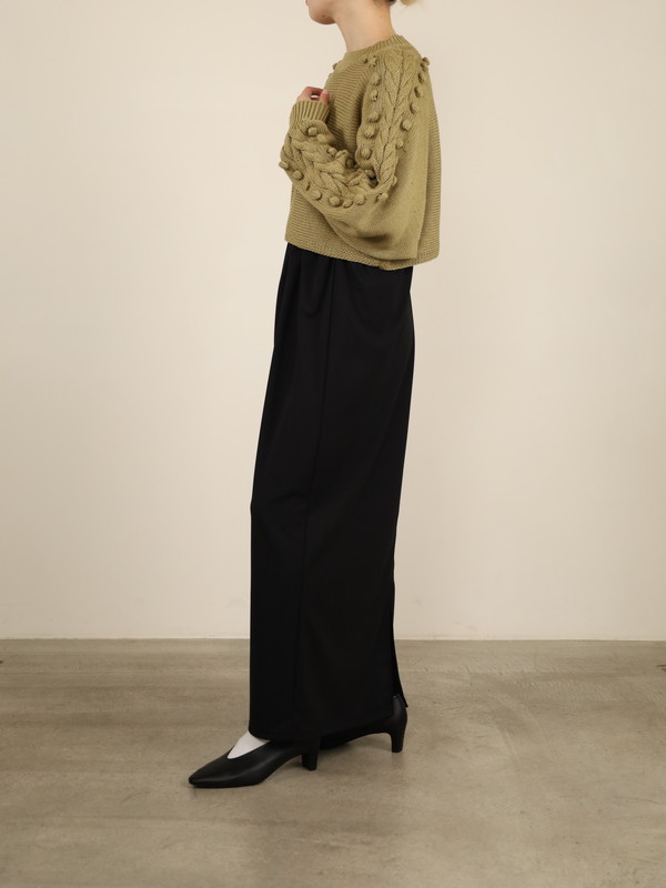 【Emmaculate】ケーブル・ポップコーン短丈ニット