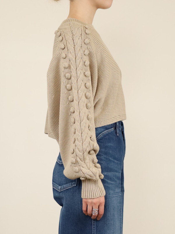 【Emmaculate】ケーブル・ポップコーン短丈ニット