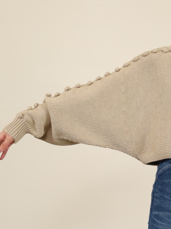 【Emmaculate】ケーブル・ポップコーン短丈ニット