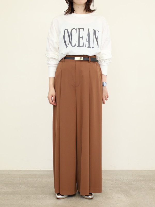 【Doneeyu】ベルト付ポンチワイドパンツ