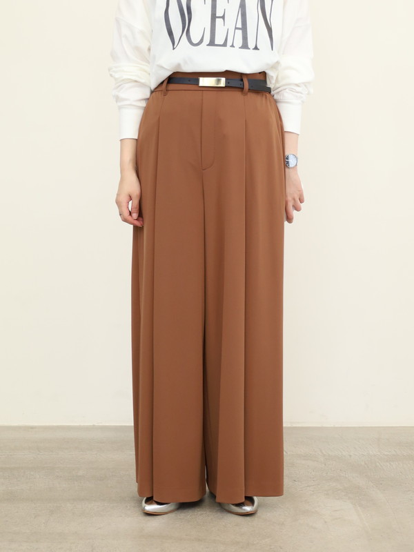 【Doneeyu】ベルト付ポンチワイドパンツ