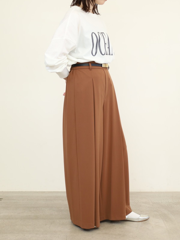 【Doneeyu】ベルト付ポンチワイドパンツ