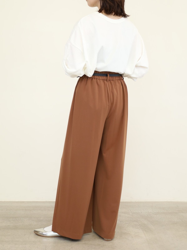 【Doneeyu】ベルト付ポンチワイドパンツ