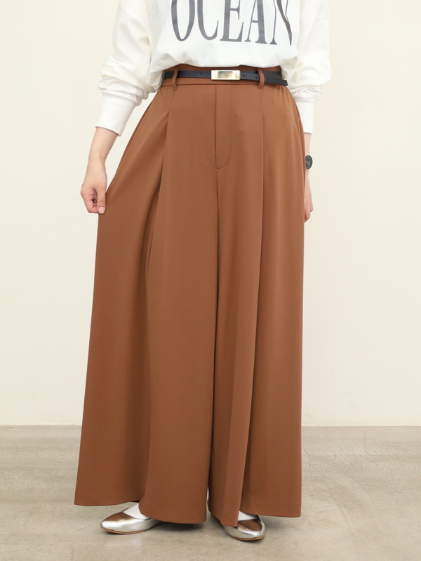 【Doneeyu】ベルト付ポンチワイドパンツ