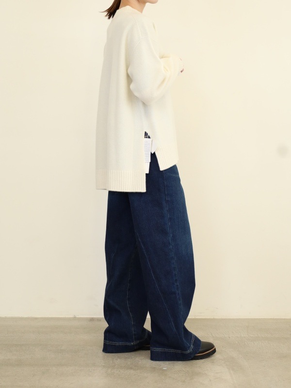 【Emmaculate】サイドスリットクルーネックニット