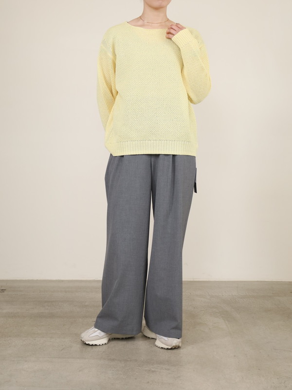 【Un carnet】ギマコットンラウンドネックニット