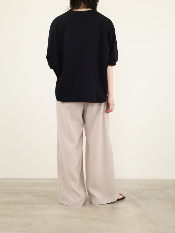 【trois】5分袖ロゴオーバーシルエットカットソー