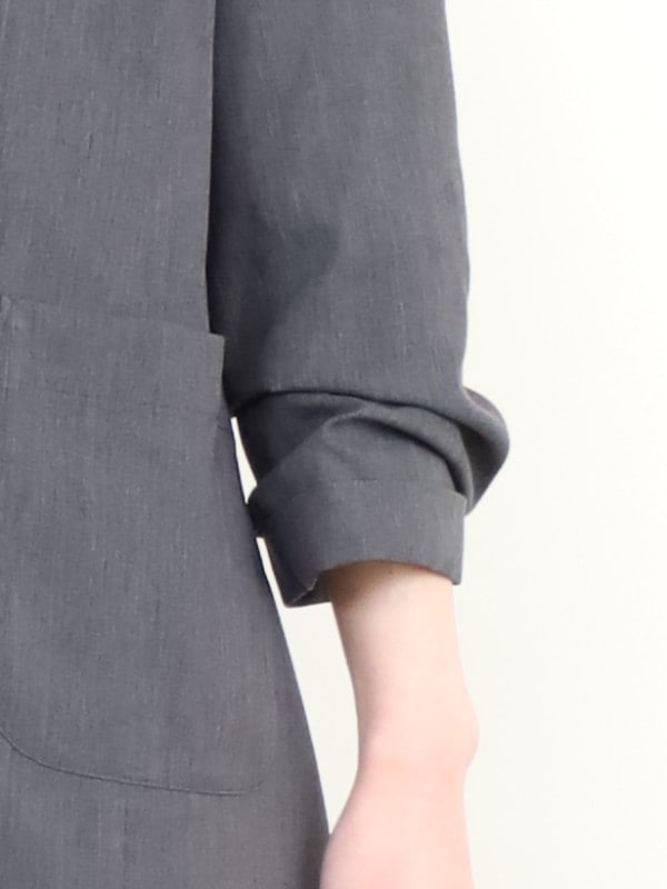 【trois】Vネック7分袖ノーカラージャケット