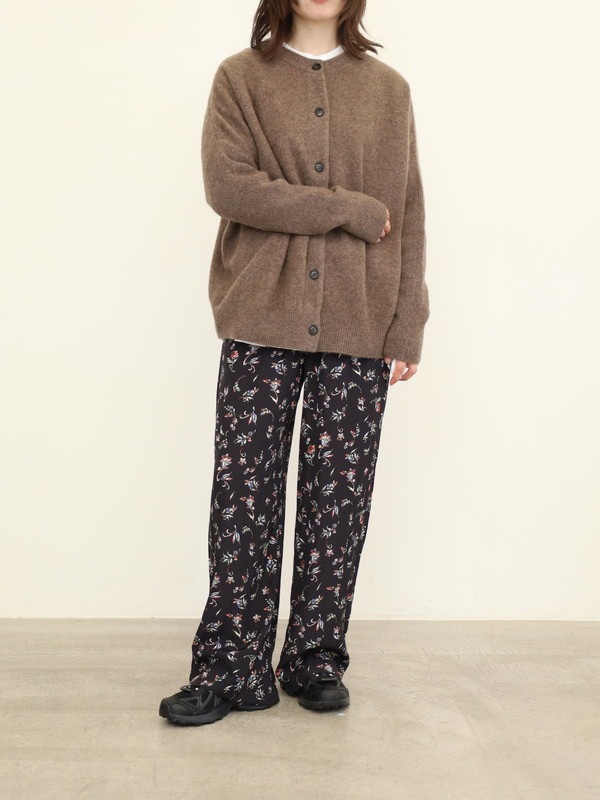 【ma couleur】花柄セミワイドパンツ