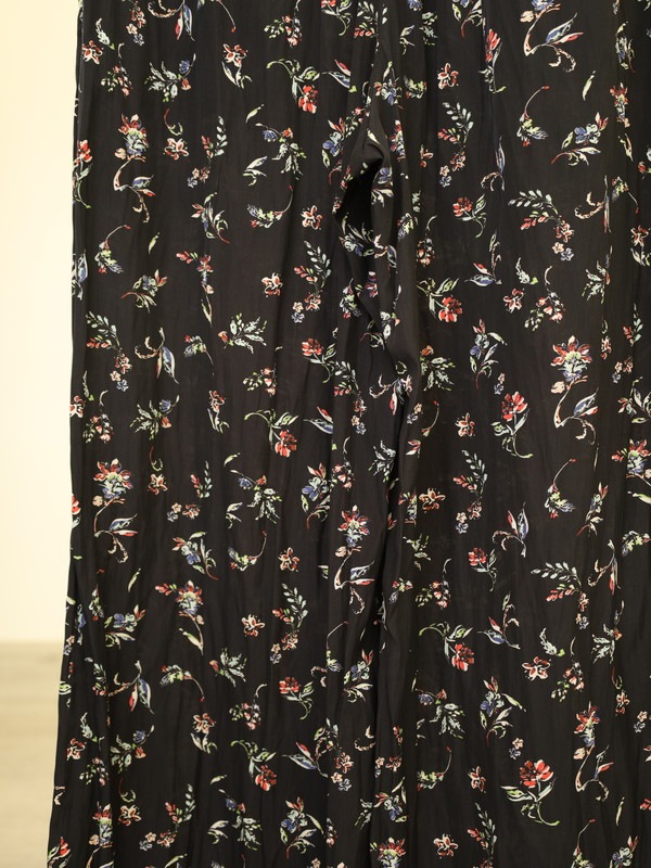 【ma couleur】花柄セミワイドパンツ