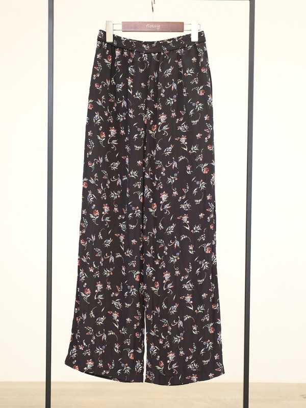 【ma couleur】花柄セミワイドパンツ