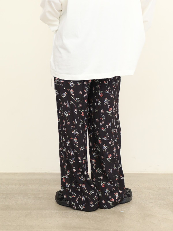 【ma couleur】花柄セミワイドパンツ