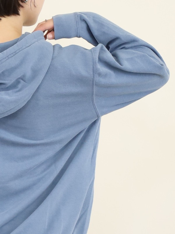 【LeMelange】ミニ裏毛ピグメント染めフーディー 