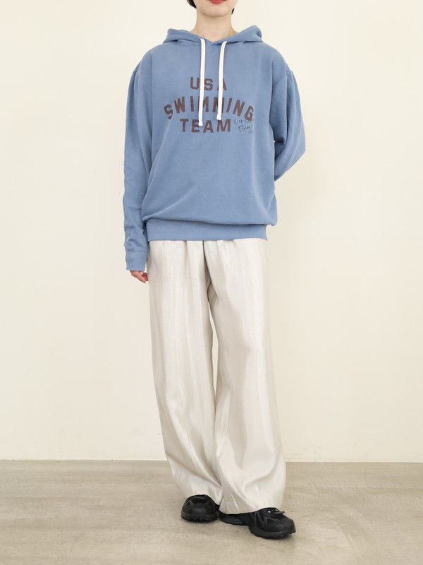 【LeMelange】ミニ裏毛ピグメント染めフーディー 