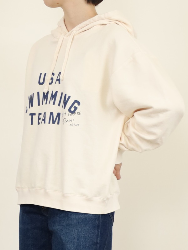 【LeMelange】ミニ裏毛ピグメント染めフーディー 