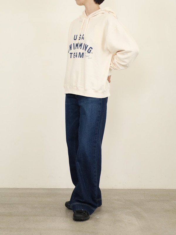 【LeMelange】ミニ裏毛ピグメント染めフーディー 