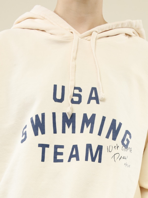 【LeMelange】ミニ裏毛ピグメント染めフーディー 