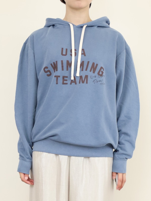 【LeMelange】ミニ裏毛ピグメント染めフーディー 