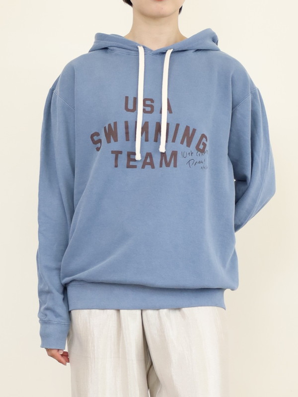 【LeMelange】ミニ裏毛ピグメント染めフーディー 