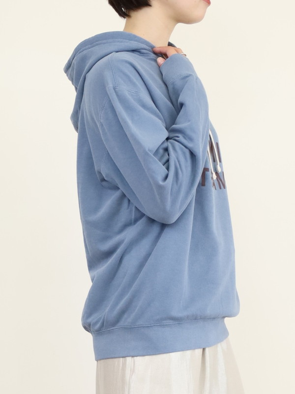 【LeMelange】ミニ裏毛ピグメント染めフーディー 