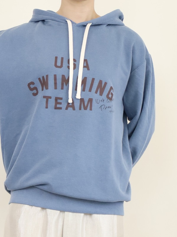 【LeMelange】ミニ裏毛ピグメント染めフーディー 