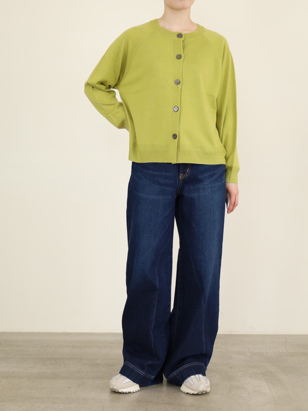 【chez-voeu】丸首ニットカーディガン