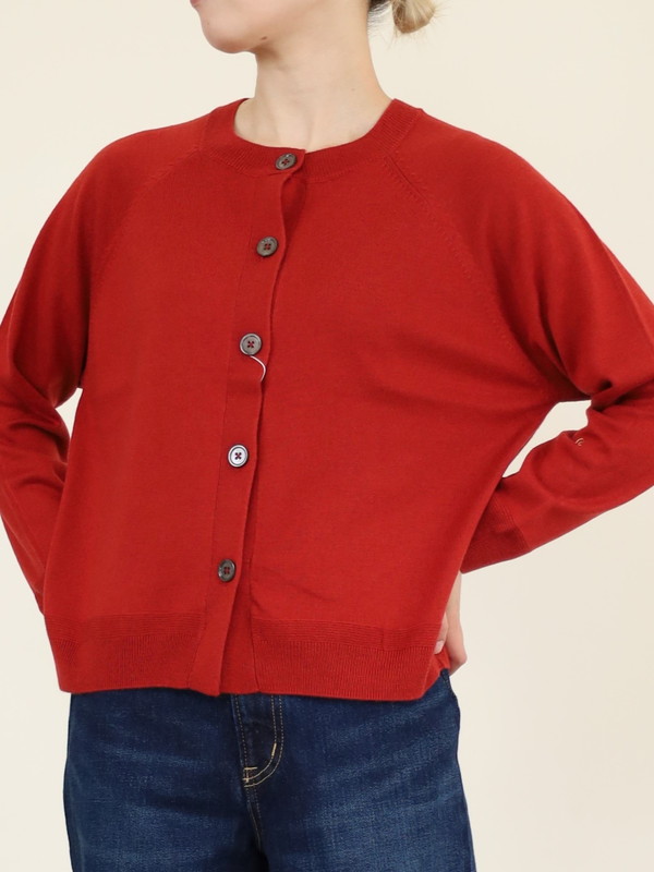 【chez-voeu】丸首ニットカーディガン