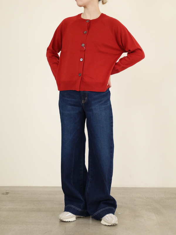 【chez-voeu】丸首ニットカーディガン