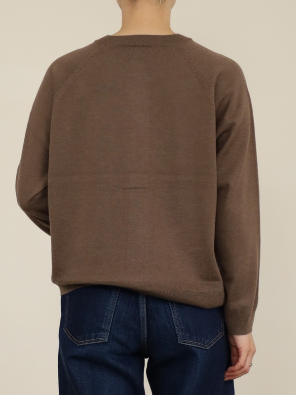 【chez-voeu】丸首ニットカーディガン