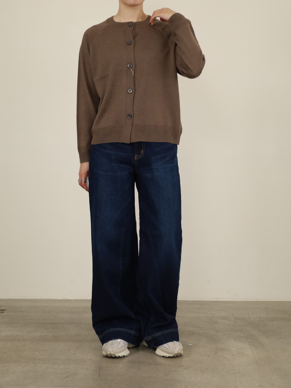 【chez-voeu】丸首ニットカーディガン