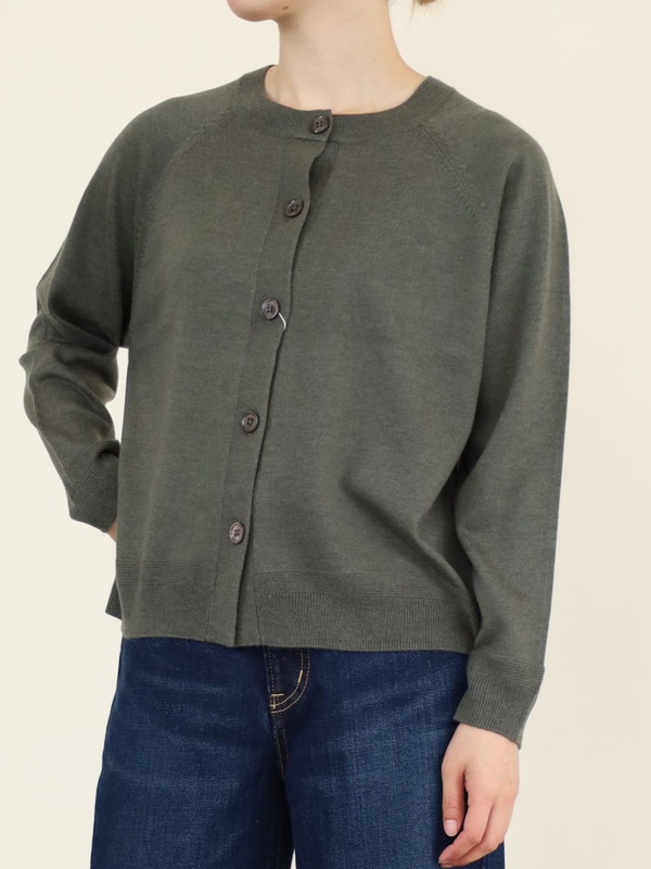 【chez-voeu】丸首ニットカーディガン