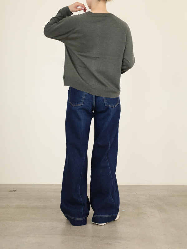 【chez-voeu】丸首ニットカーディガン