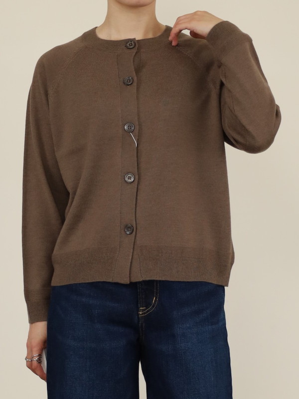 【chez-voeu】丸首ニットカーディガン