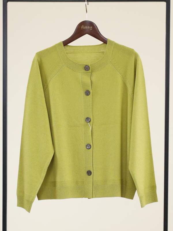 【chez-voeu】丸首ニットカーディガン