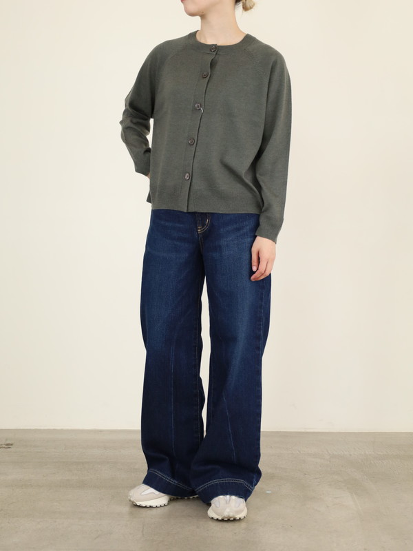【chez-voeu】丸首ニットカーディガン