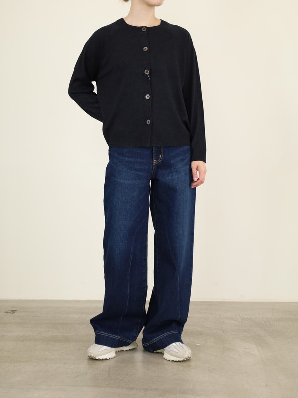 【chez-voeu】丸首ニットカーディガン