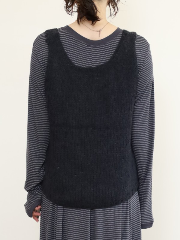 【YENN】モヘアハンドニットベスト