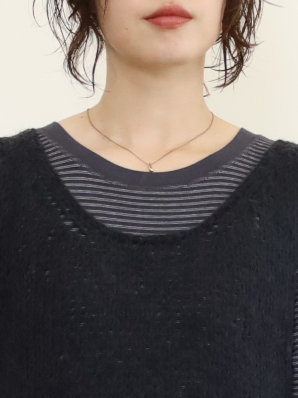 【YENN】モヘアハンドニットベスト