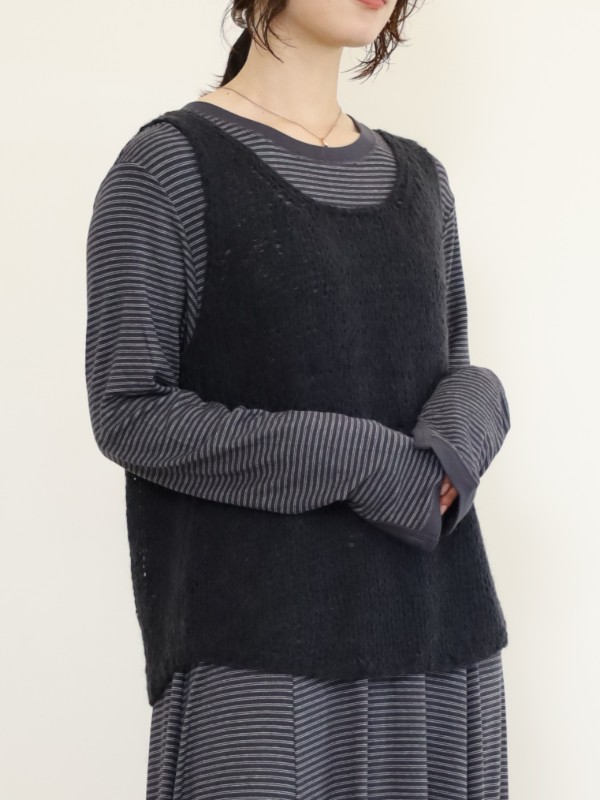 【YENN】モヘアハンドニットベスト