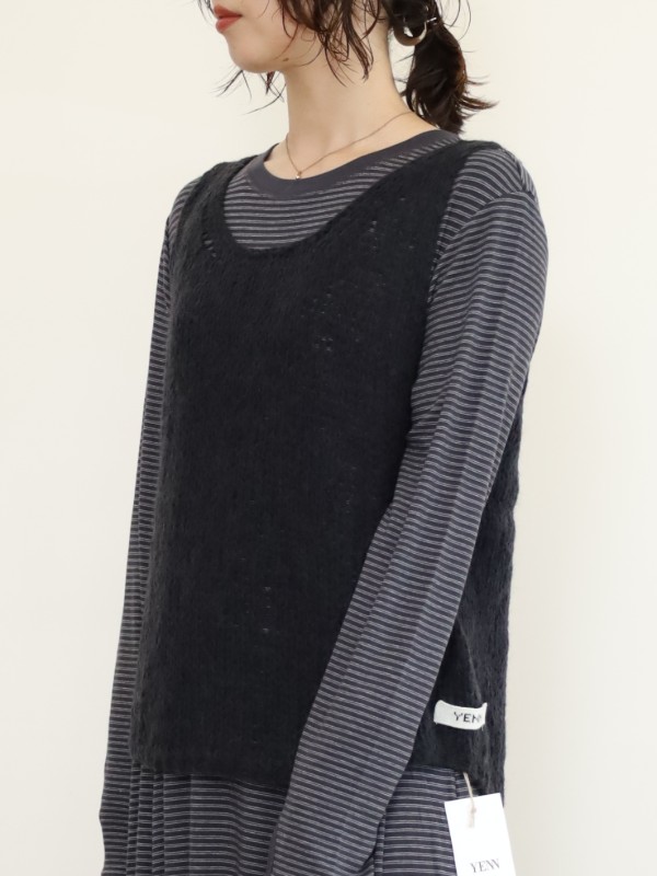 【YENN】モヘアハンドニットベスト