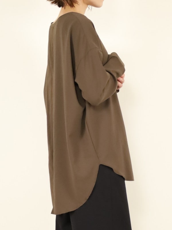 【dolly-sean】ストレッチジョーゼット長袖ブラウス