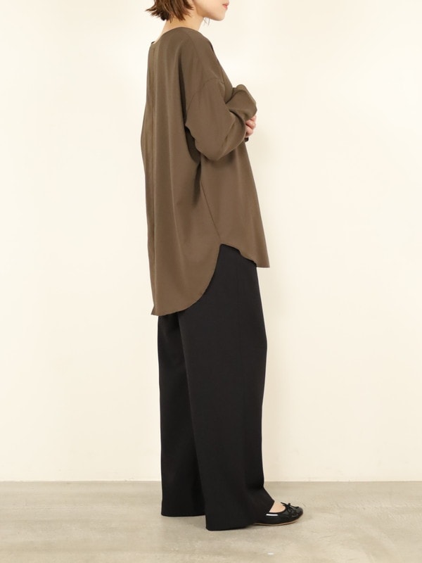 【dolly-sean】ストレッチジョーゼット長袖ブラウス