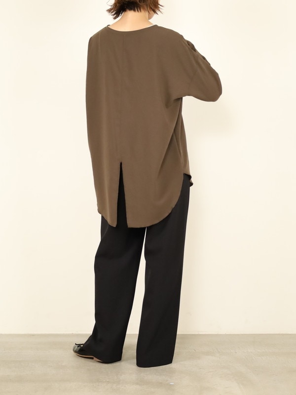 【dolly-sean】ストレッチジョーゼット長袖ブラウス