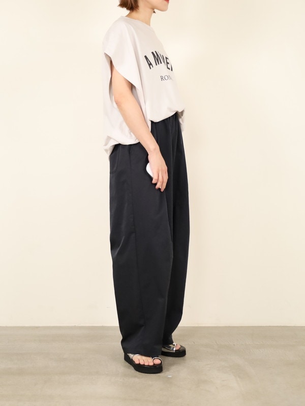 【LeMelange】バレルレッグストレッチイージーパンツ