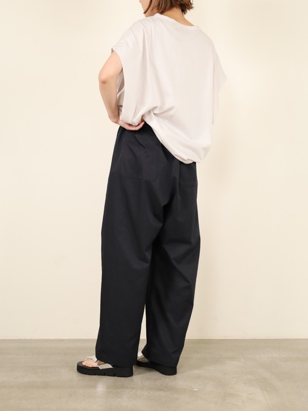 【LeMelange】バレルレッグストレッチイージーパンツ