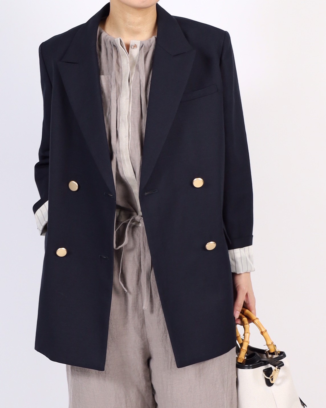 【MICA&DEAL】麻混ダブルジャケット 0122105061