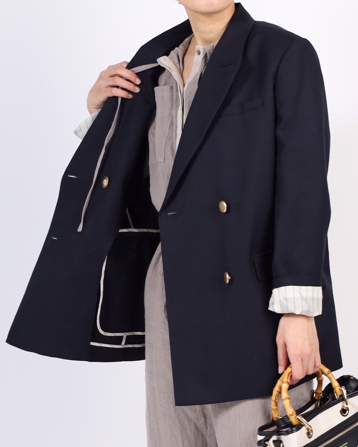 【MICA&DEAL】麻混ダブルジャケット 0122105061