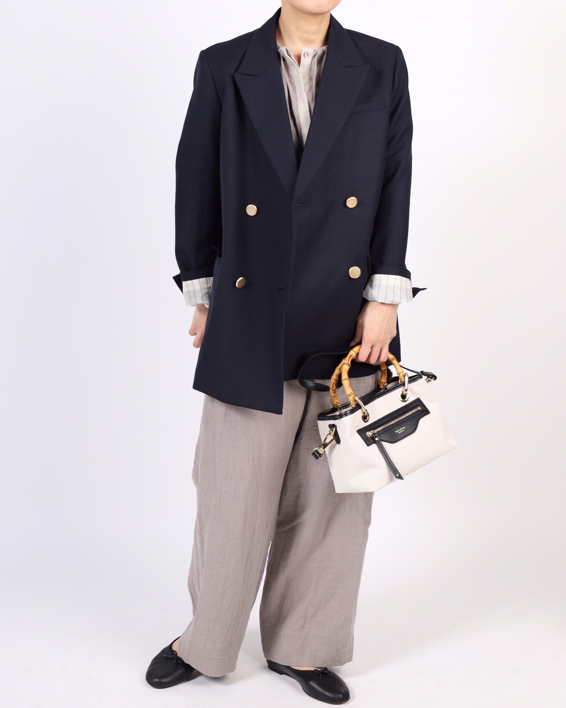 【MICA&DEAL】麻混ダブルジャケット 0122105061
