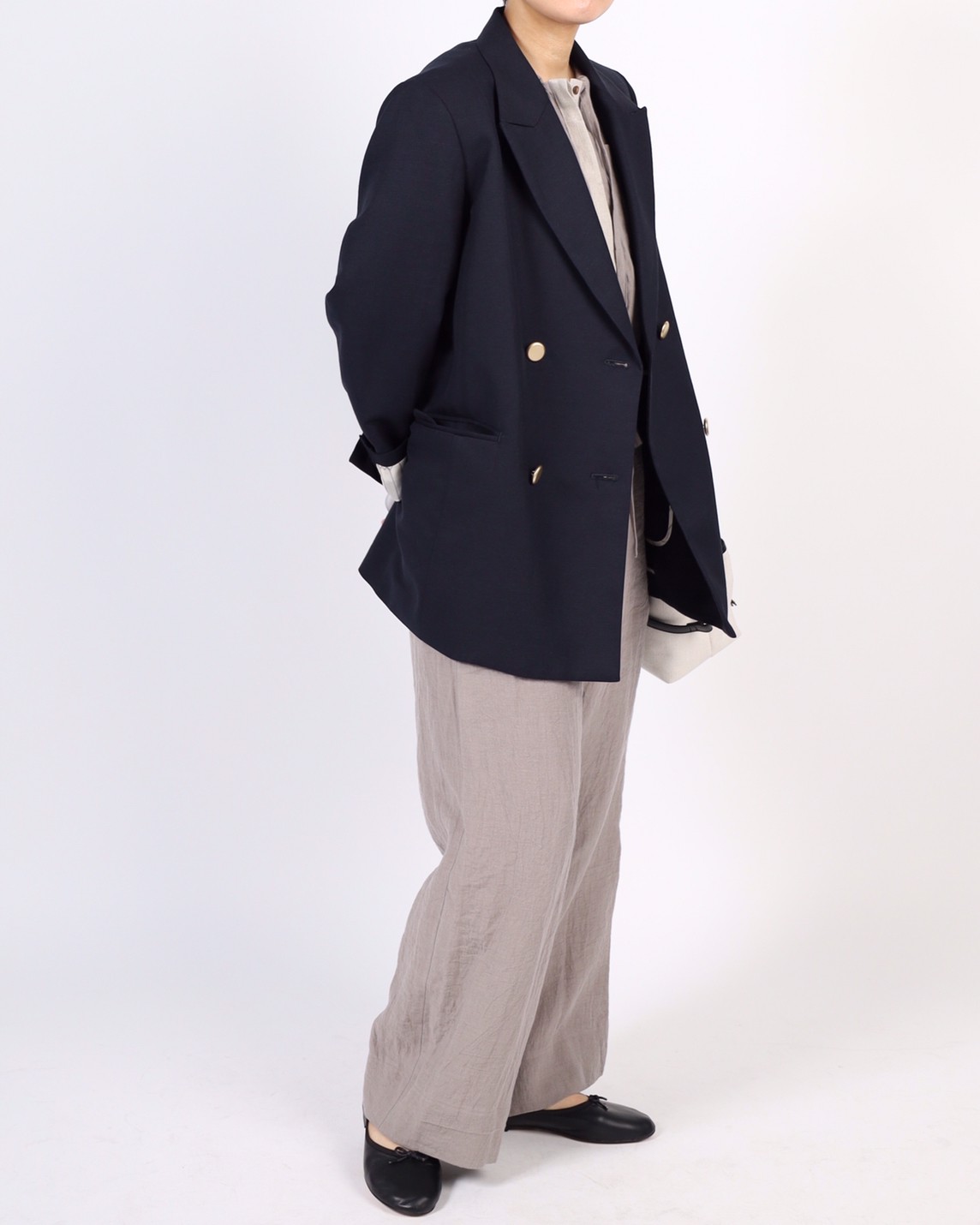 【MICA&DEAL】麻混ダブルジャケット 0122105061