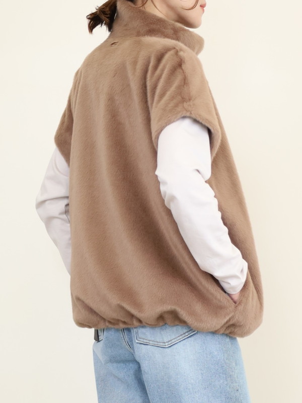 【MICA&DEAL】スタンドカラーファーベスト